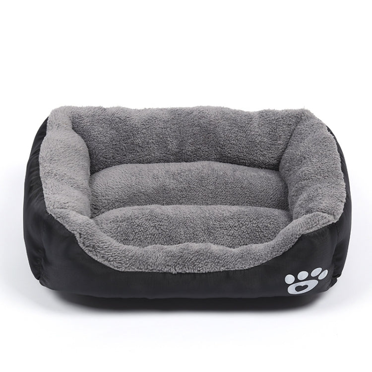Four Seasons Genuine Warm Pet Dog Kennel Mat Teddy Pomerang Dog Mat, Size: M, 54×42×12cm(Black Grey)