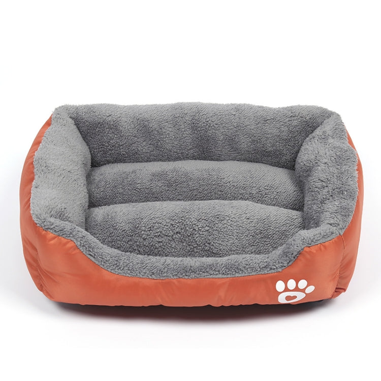 Candy Color Four Seasons Genuine Warm Pet Dog Kennel Mat Teddy Dog Mat, Size: 3XL, 110×82×20cm (Orange)
