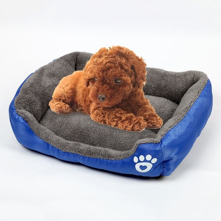 Candy Color Four Seasons Genuine Warm Pet Dog Kennel Mat Teddy Dog Mat, Size: L, 66×50×14cm (Dark Blue)