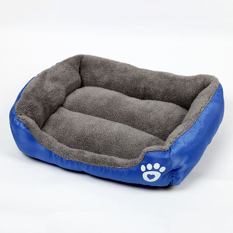 Candy Color Four Seasons Genuine Warm Pet Dog Kennel Mat Teddy Dog Mat, Size: L, 66×50×14cm (Dark Blue)
