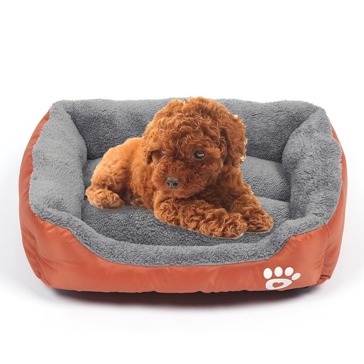 Candy Color Four Seasons Genuine Warm Pet Dog Kennel Mat Teddy Dog Mat, Size: L, 66×50×14cm (Orange)