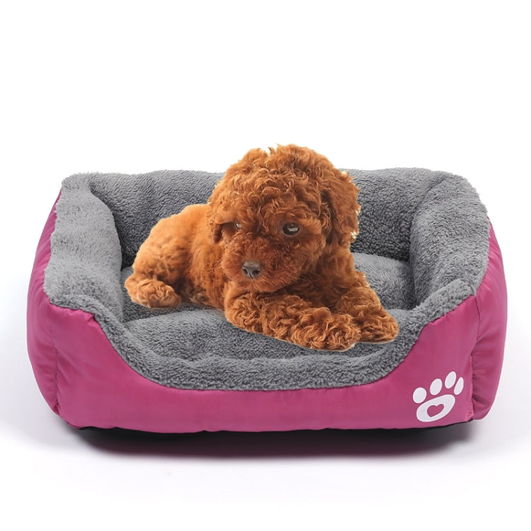 Candy Color Four Seasons Genuine Warm Pet Dog Kennel Mat Teddy Dog Mat, Size: L, 66×50×14cm (Magenta)