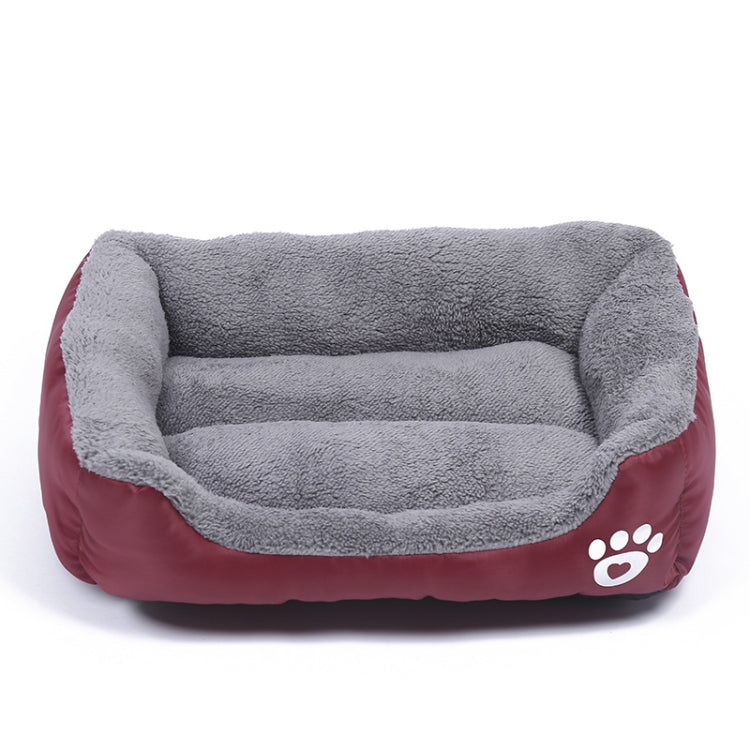 Candy Color Four Seasons Genuine Warm Pet Dog Kennel Mat Teddy Dog Mat, Size: M, 54×42×12cm (Wine Red)
