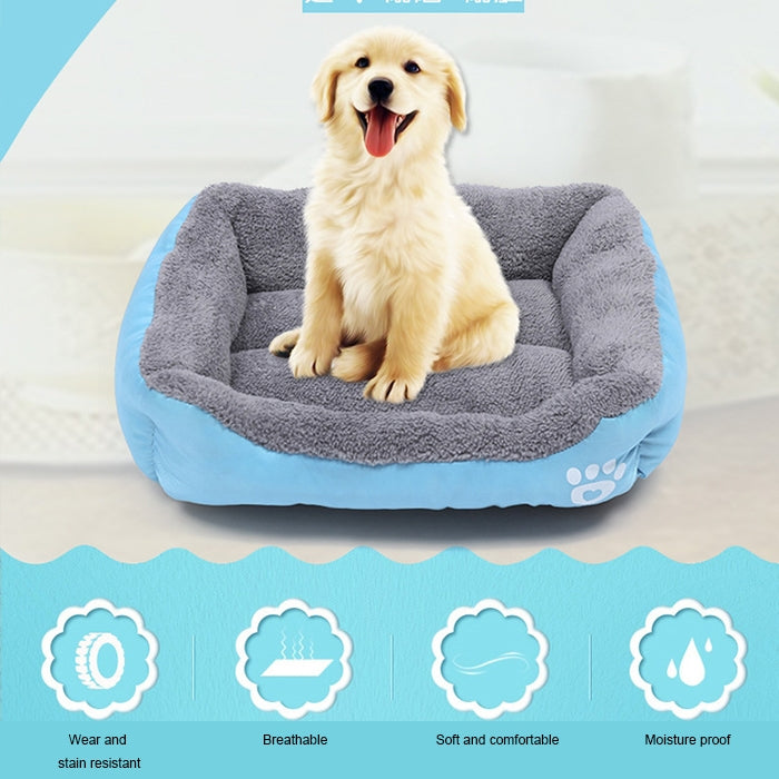 Candy Color Four Seasons Genuine Warm Pet Dog Kennel Mat Teddy Dog Mat, Size: S, 43×32×10cm (Coffee)