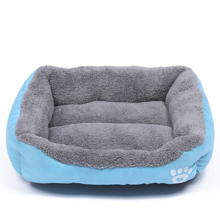 Candy Color Four Seasons Genuine Warm Pet Dog Kennel Mat Teddy Dog Mat, Size: S, 43×32×10cm (Blue)