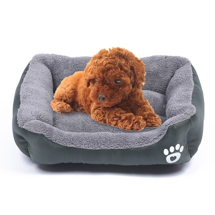 Candy Color Four Seasons Genuine Warm Pet Dog Kennel Mat Teddy Dog Mat, Size: XL, 80×60×16cm (Dark Green)