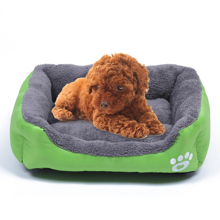 Candy Color Four Seasons Genuine Warm Pet Dog Kennel Mat Teddy Dog Mat, Size: XL, 80×60×16cm (Green)