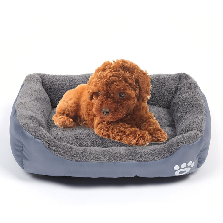 Candy Color Four Seasons Genuine Warm Pet Dog Kennel Mat Teddy Dog Mat, Size: XL, 80×60×16cm (Grey)