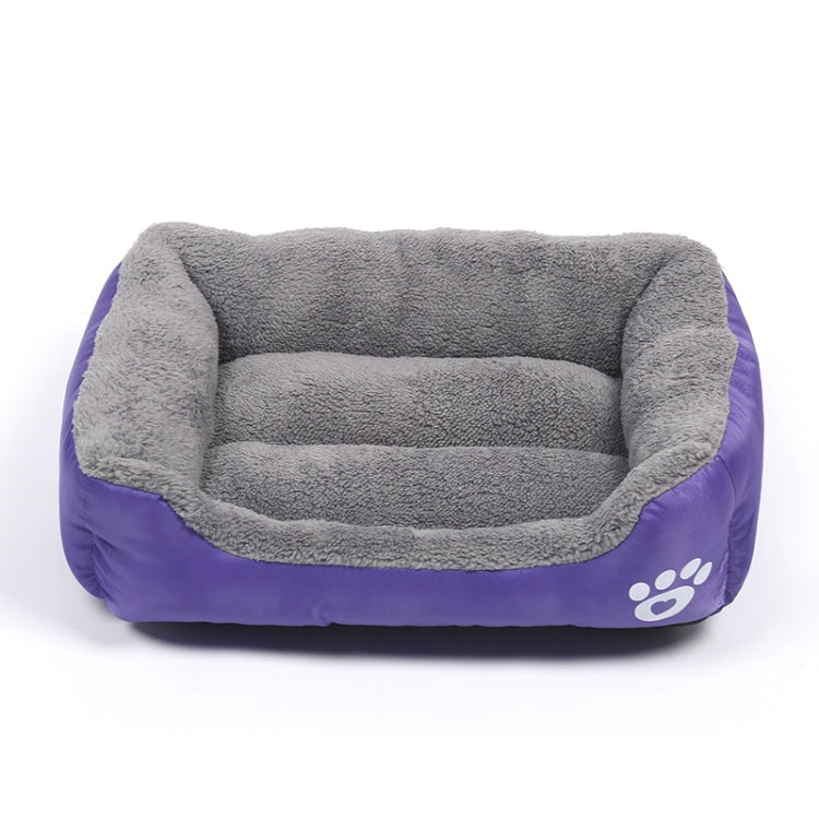 Candy Color Four Seasons Genuine Warm Pet Dog Kennel Mat Teddy Dog Mat, Size: XL, 80×60×16cm (Purple)