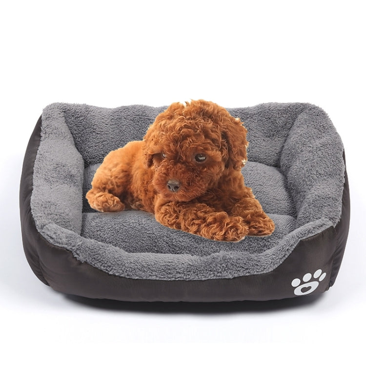 Candy Color Four Seasons Genuine Warm Pet Dog Kennel Mat Teddy Dog Mat, Size: XXL, 95×72×18cm (Coffee)