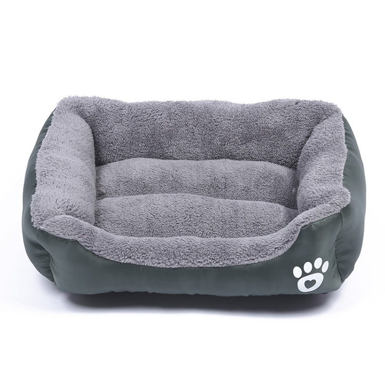 Candy Color Four Seasons Genuine Warm Pet Dog Kennel Mat Teddy Dog Mat, Size: XXL, 95×72×18cm (Dark Green)