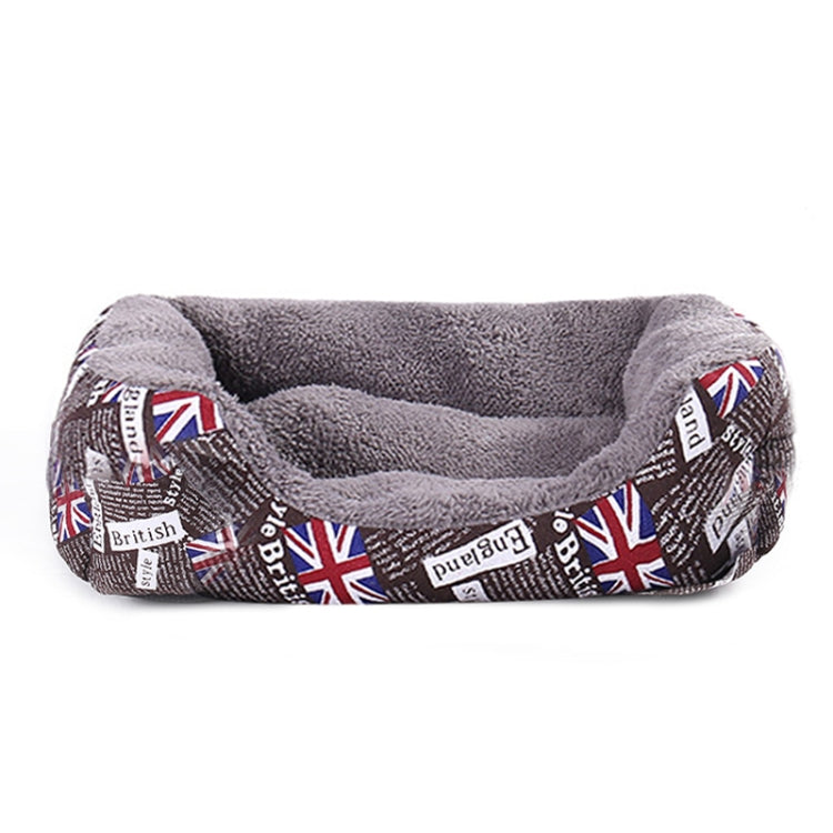 National Flag Four Seasons Genuine Warm Pet Dog Kennel Mat, Size: L, 66×50×14cm(Coffee)