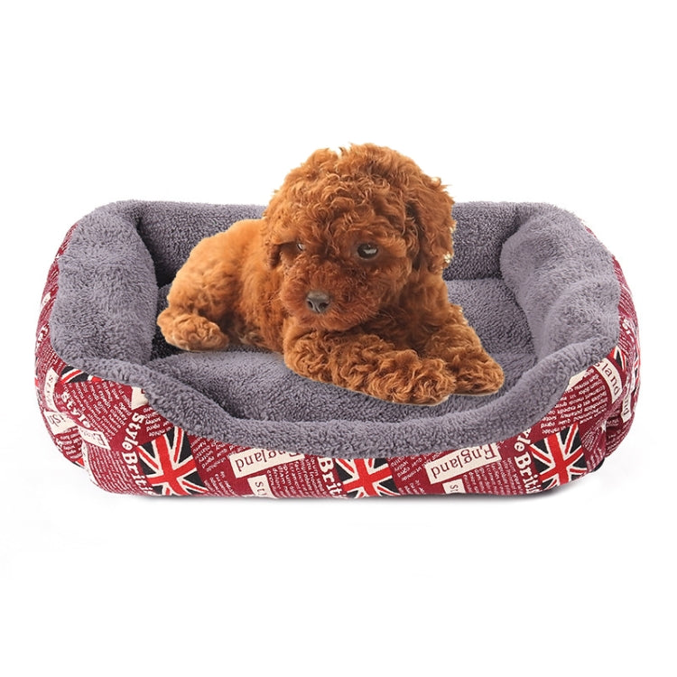 National Flag Four Seasons Genuine Warm Pet Dog Kennel Mat Pet Bed, Size: M, 54×42×12cm(Red)