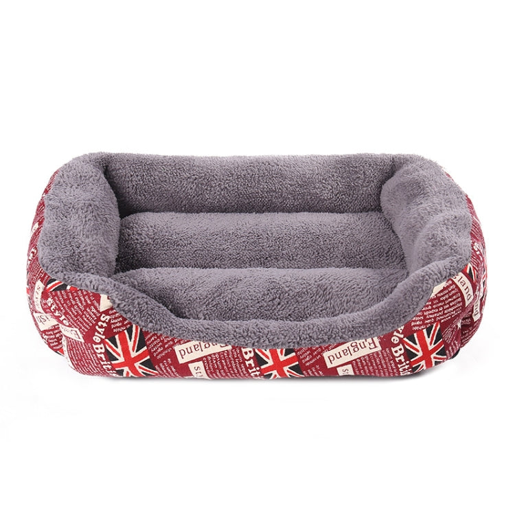 National Flag Four Seasons Genuine Warm Pet Dog Kennel Mat Pet Bed, Size: M, 54×42×12cm(Red)