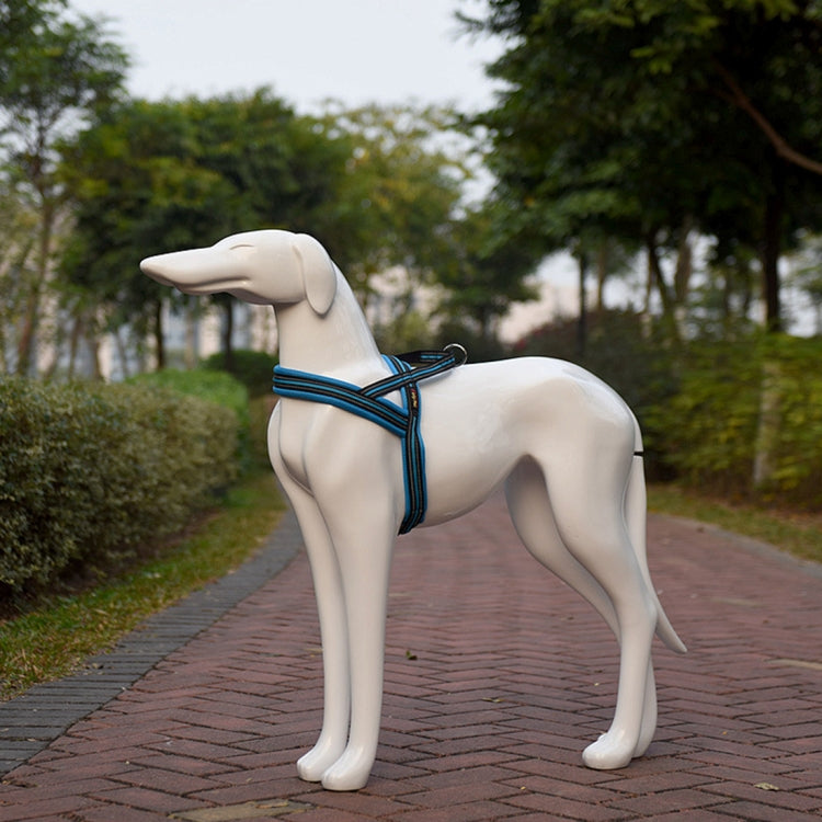 Pet Dogs A7 Reflective Polyester Chest Harness Lead Leash Traction Big Dogs Safety Chain Rope Collar, Size: L, 2.5*68*84cm (Blue)