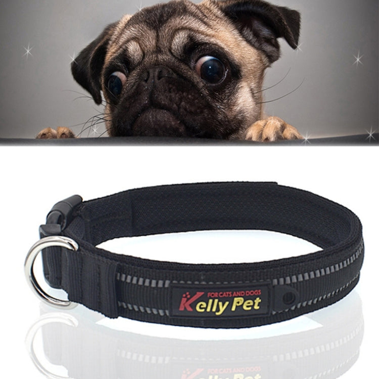 Pet Dogs Polyester Reflective Breathable Pets Collar Traction Lead Leash, Size: S, 2.0*35*40cm (Black)
