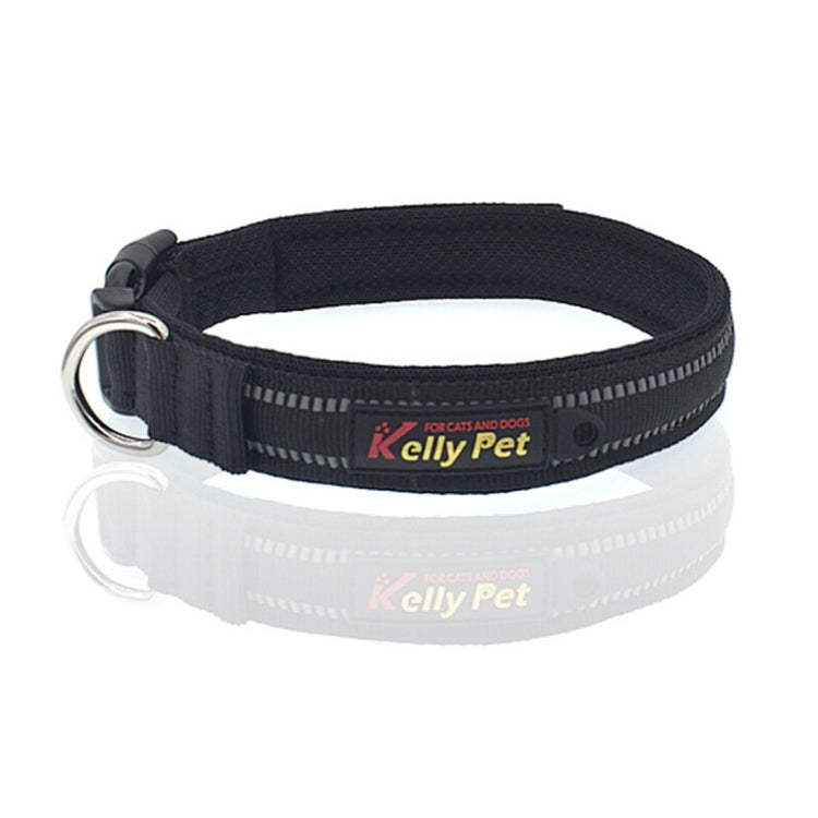Pet Dogs Polyester Reflective Breathable Pets Collar Traction Lead Leash, Size: S, 2.0*35*40cm (Black)