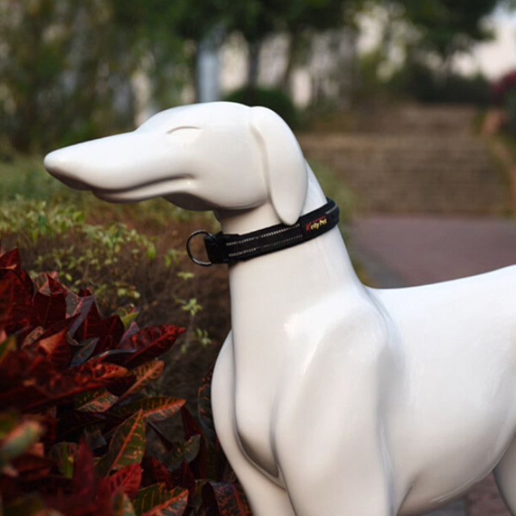 Pet Dogs Polyester Reflective Breathable Pets Collar Traction Lead Leash, Size: S, 2.0*35*40cm (Black)