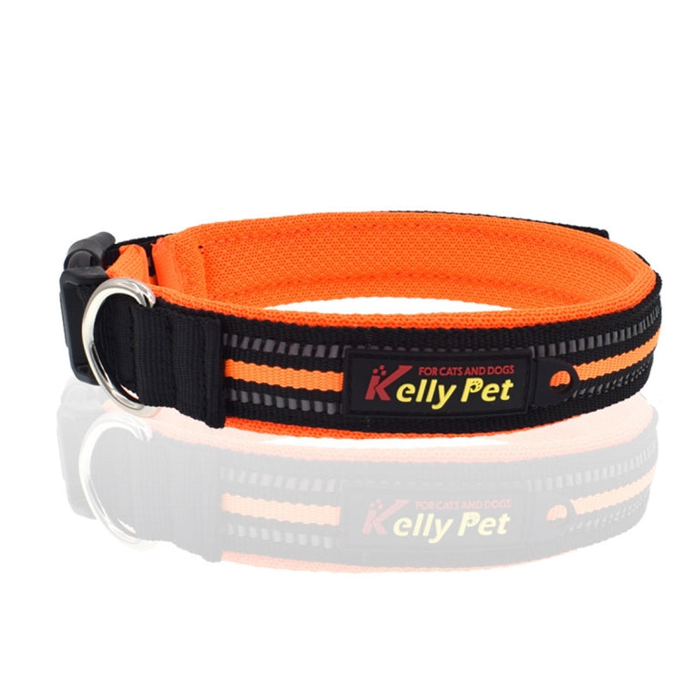 Pet Dogs Polyester Reflective Breathable Pets Collar Traction Lead Leash, Size: S, 2.0*35*40cm (Orange)
