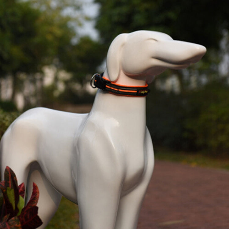 Pet Dogs Polyester Reflective Breathable Pets Collar Traction Lead Leash, Size: S, 2.0*35*40cm (Orange)