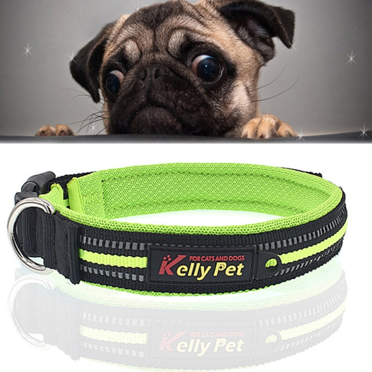 Pet Dogs Polyester Reflective Breathable Pets Collar Traction Lead Leash, Size: S, 2.0*35*40cm (Green)