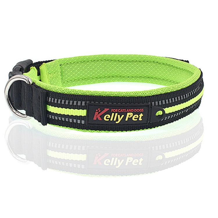Pet Dogs Polyester Reflective Breathable Pets Collar Traction Lead Leash, Size: S, 2.0*35*40cm (Green)