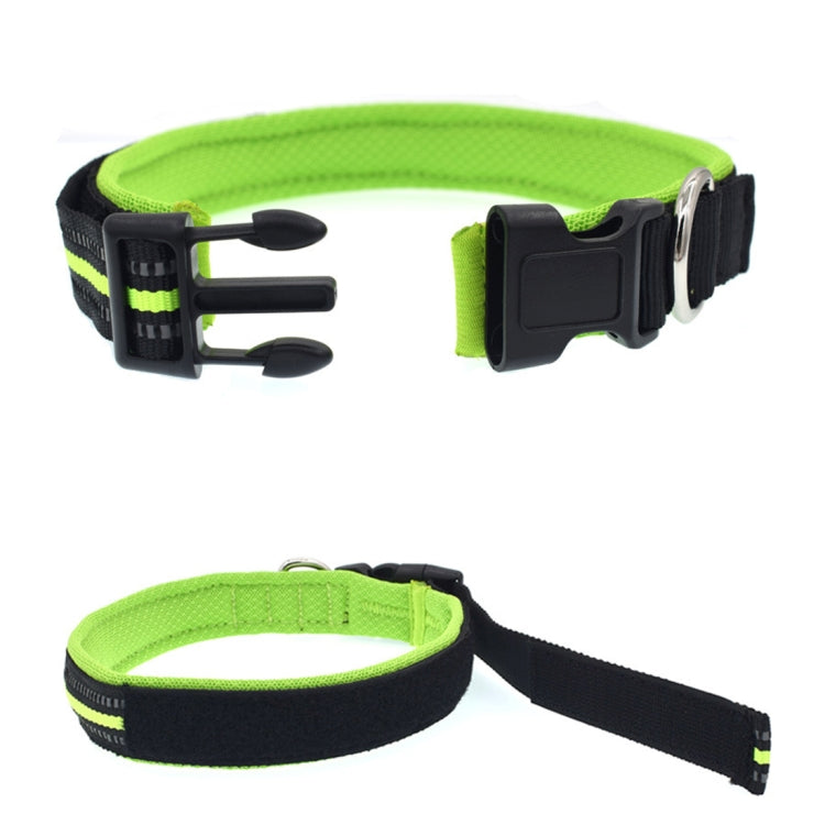 Pet Dogs Polyester Reflective Breathable Pets Collar Traction Lead Leash, Size: S, 2.0*35*40cm (Green)
