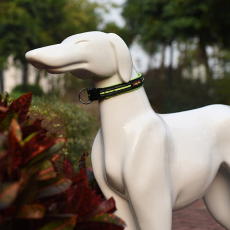 Pet Dogs Polyester Reflective Breathable Pets Collar Traction Lead Leash, Size: S, 2.0*35*40cm (Green)