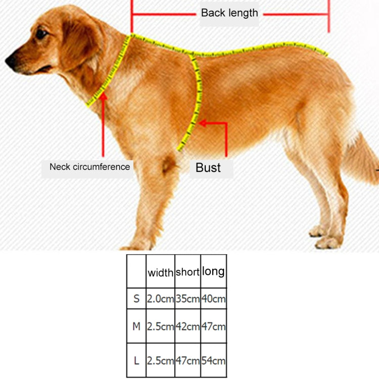 Pet Dogs Polyester Reflective Breathable Pets Collar Traction Lead Leash, Size: M, 2.5*42*47cm (Blue)