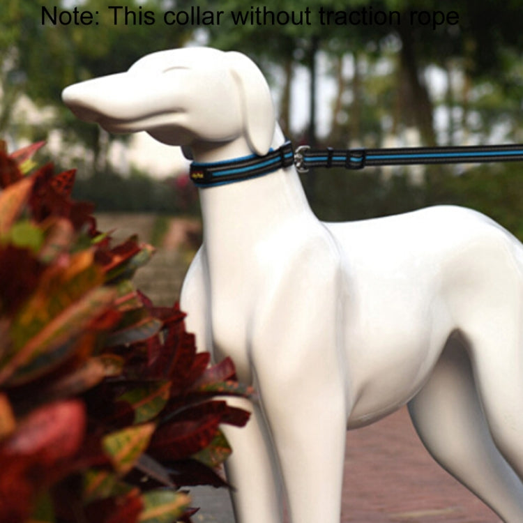 Pet Dogs Polyester Reflective Breathable Pets Collar Traction Lead Leash, Size: M, 2.5*42*47cm (Blue)