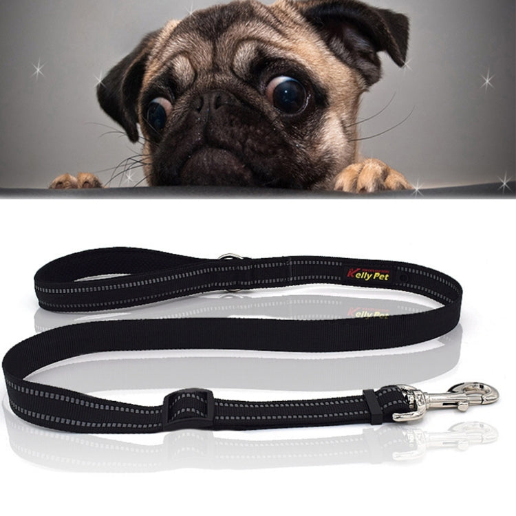 Pet Dogs Nylon Night Reflective Breathable Handheld Traction Lead Leash, Size: S, Adjustable Range: 2.0*(100-140cm)(Black)