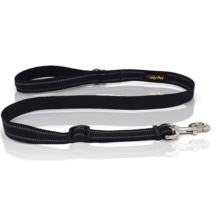 Pet Dogs Nylon Night Reflective Breathable Handheld Traction Lead Leash, Size: S, Adjustable Range: 2.0*(100-140cm)(Black)
