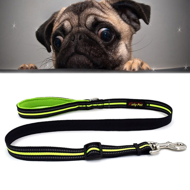 Pet Dogs Nylon Night Reflective Breathable Handheld Traction Lead Leash, Size: S, Adjustable Range: 2.0*(100-140cm)(Green)