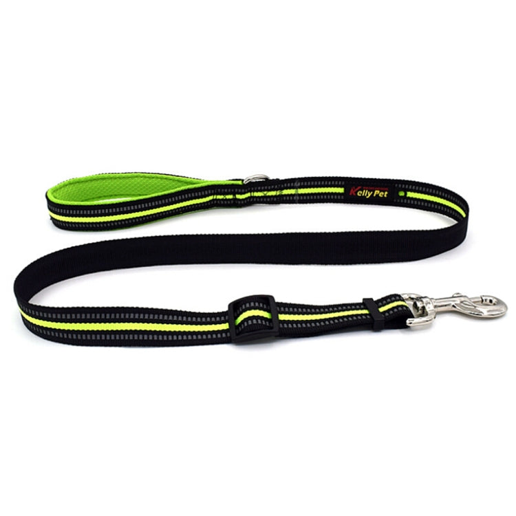 Pet Dogs Nylon Night Reflective Breathable Handheld Traction Lead Leash, Size: S, Adjustable Range: 2.0*(100-140cm)(Green)