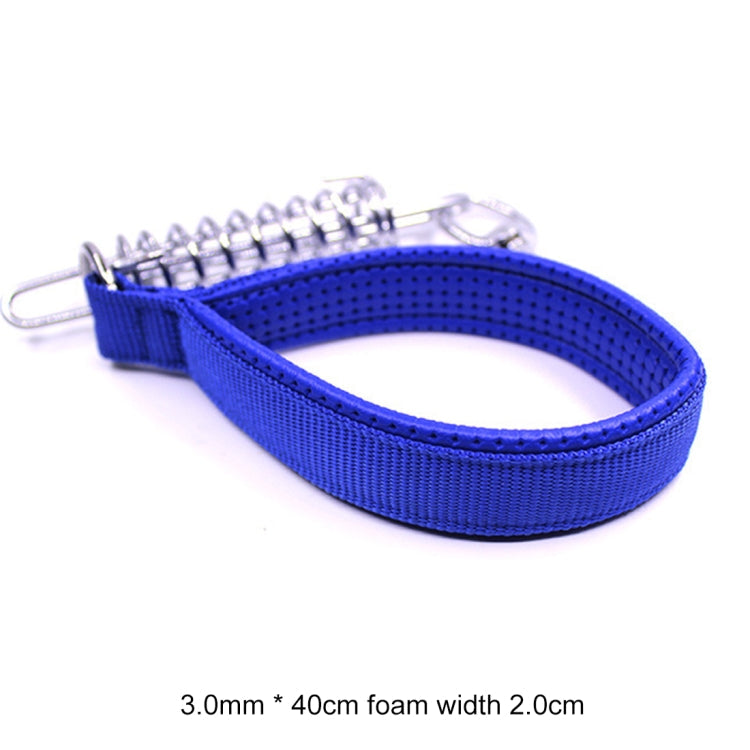 Pet Medium Large Dogs Cushion Traction Rope Spring Foam Handle Explosion-proof Short Chain, Size: 3mm*40cm, Foam Width: 2cm(Blue)
