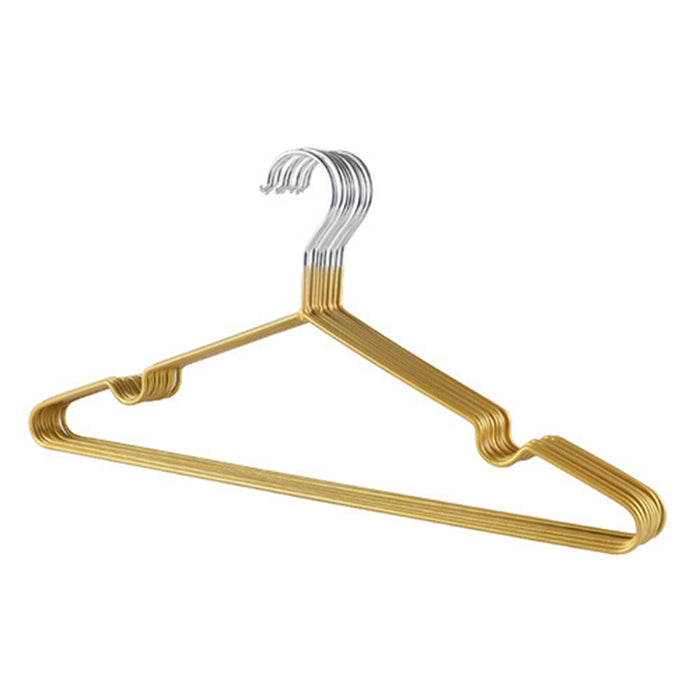 10pcs Household Stainless Steel PVC Coating Anti-skid Traceless Clothes Drying Rack (Gold)