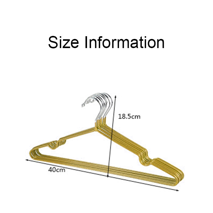 10pcs Household Stainless Steel PVC Coating Anti-skid Traceless Clothes Drying Rack (Gold)