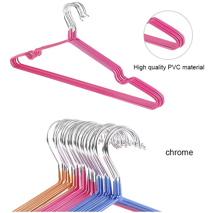 10pcs Household Stainless Steel PVC Coating Anti-skid Traceless Clothes Drying Rack (Gold)