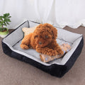 Dog Bone Pattern Big Soft Warm Kennel Pet Dog Cat Mat Blanket, with Blanket Size: S, 60×45×15cm (Black Grey)