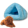 Triangular Cat Kennel Warm Thicken Mongolian Yurt Pet Dogs Cats House Size: M, 40×40×30cm (Sky Blue)