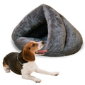 Triangular Cat Kennel Warm Thicken Mongolian Yurt Pet Dogs Cats House Size: L, 45×45×33cm (Grey)