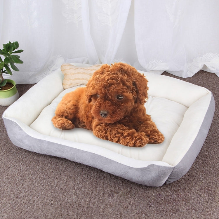 Dog Bone Pattern Big Soft Warm Kennel Pet Dog Cat Mat Blanket, Size: XL, 90×70×15cm(Grey White)