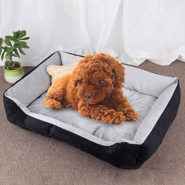 Dog Bone Pattern Big Soft Warm Kennel Pet Dog Cat Mat Blanket, Size: M, 70×50×15cm(Black Grey)