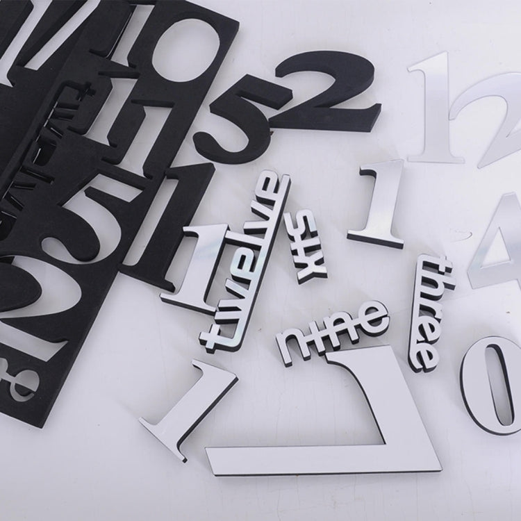 Creative 3D Mirror DIY Wall Sticker Clock, Size: 120*120cm(Black)