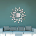 Sunflower Mirror Wall Sticker Bedroom Living Room Decoration Wall Stickers(Silver)