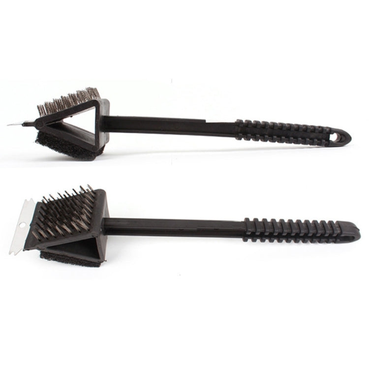 3 in 1 Copper Wire BBQ Grill Brush Long Handle Barbecue Grill Oven Cleaning Brush Cleaner