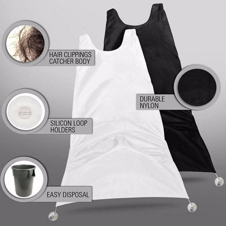 Professional Beard Apron Premium Salon Shaving Grooming Trimmings Facial Hair Catcher with Suction Cups(Black)