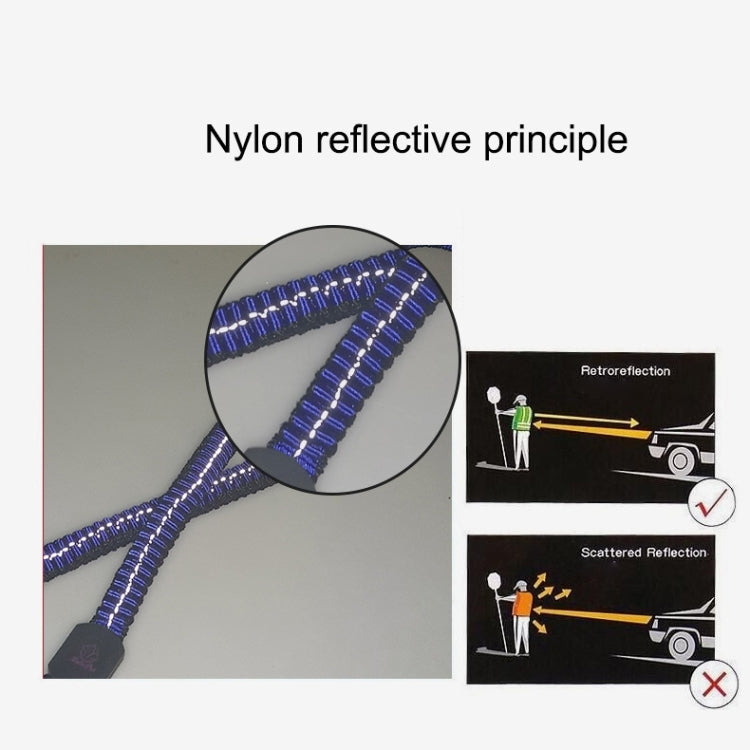 Pet Telescopic Buffer Double Traction Rope Nylon Reflective Braided Rope, Small, Length: 70cm, Random Color Delivery