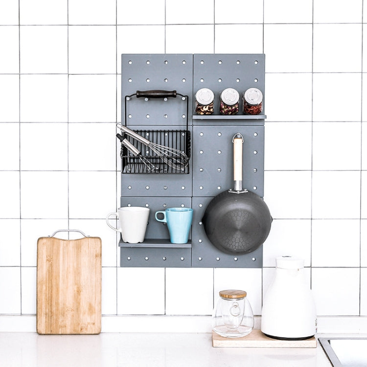 Plastic Board Living Room Bathroom Kitchen Wall Decoration Storage Shelf(Grey)