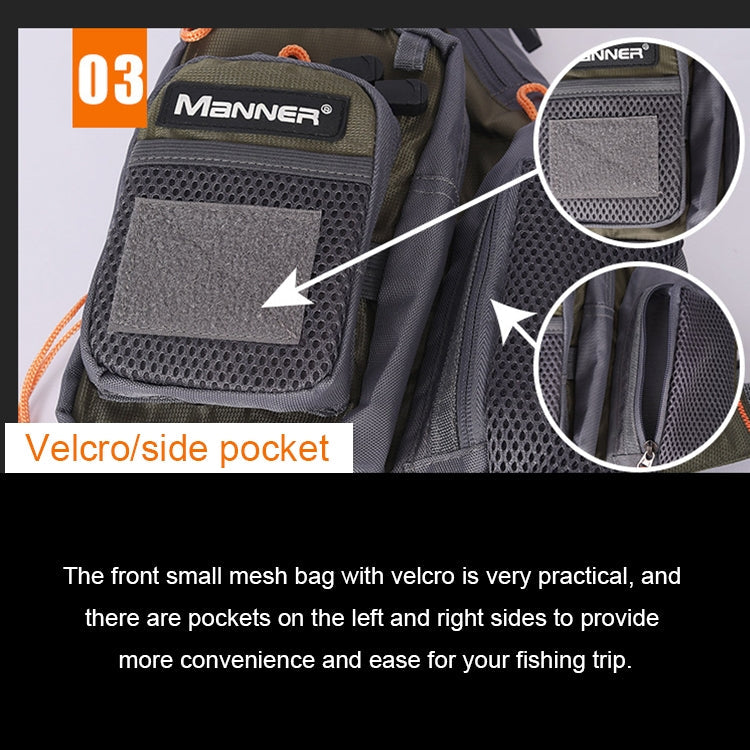 MANNER Outdoor Multifunctional Fishing Life Vest Swimming Life Jacket (Grey)